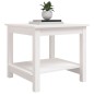 Tavolino da Salotto Bianco 50x50x45 cm Legno Massello di Pino