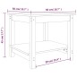 Tavolino da Salotto Bianco 50x50x45 cm Legno Massello di Pino