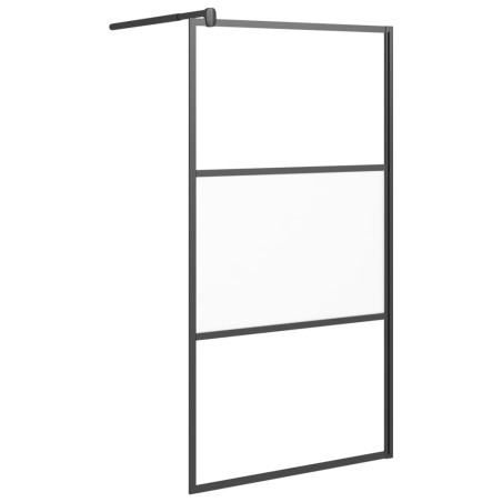 Parete Doccia Walk in 100x195cm Vetro Semi Smerigliato ESG Nero