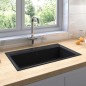 vidaXL Lavello da Cucina Nero 790x500x193 mm Granito