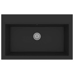 vidaXL Lavello da Cucina Nero 790x500x193 mm Granito