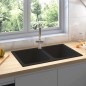vidaXL Lavello da cucina in granito nero 760x480x184 mm -