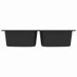 vidaXL Lavello da cucina in granito nero 760x480x184 mm -