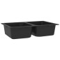 vidaXL Lavello da cucina in granito nero 760x480x184 mm -