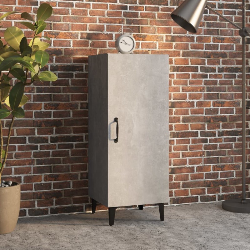 Credenza Grigio Cemento 34,5x34x90 cm in Legno Multistrato Credenza Grigio Cemento 34,5x34x90 cm in Legno Multistrato