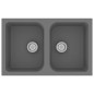 vidaXL Lavello da cucina grigio 760x480x184 mm granito