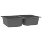 vidaXL Lavello da cucina grigio 760x480x184 mm granito