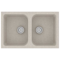 vidaXL Lavello da cucina Beige 760x480x184 mm Granito
