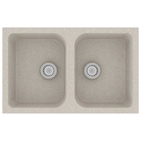 vidaXL Lavello da cucina Beige 760x480x184 mm Granito