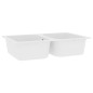 vidaXL Lavello da Cucina Bianco 760x480x184 mm Granito vidaXL Lavello da Cucina Bianco 760x480x184 mm Granito