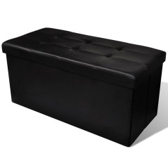 vidaXL Panchina con contenitore con cuscino Nero 84.5 x 41 x 41 cm