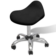 vidaXL Sgabello da salone Nero 50 x 50 x cm Acciaio cromato