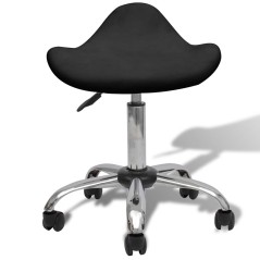 vidaXL Sgabello da salone Nero 50 x 50 x cm Acciaio cromato