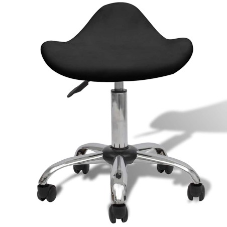 vidaXL Sgabello da salone Nero 50 x 50 x cm Acciaio cromato