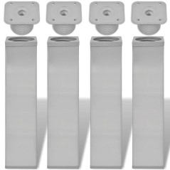 vidaXL Gambe per divano 4 pcs Nickel spazzolato 38 x 38 x 180 mm Ferro