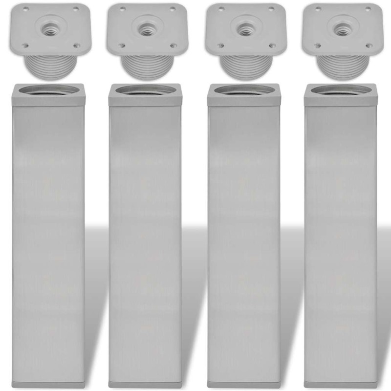 vidaXL Gambe per divano 4 pcs Nickel spazzolato 38 x 38 x 180 mm Ferro vidaXL Gambe per divano 4 pcs Nickel spazzolato 38 x 38 x 180 mm Ferro