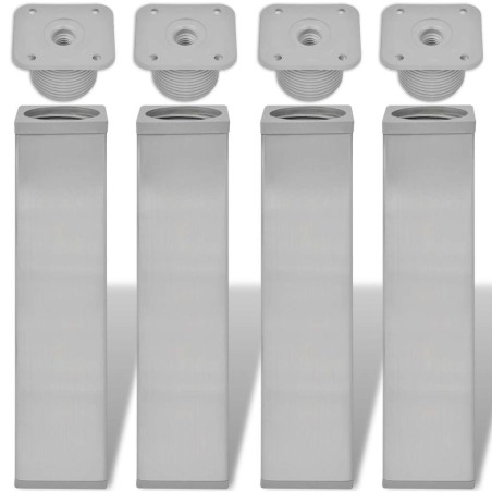vidaXL Gambe per divano 4 pcs Nickel spazzolato 38 x 38 x 180 mm Ferro