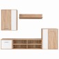 vidaXL Set Mobili TV 5 Pezzi in Bianco e Quercia di Sonoma in Legno Ingegnerizzato