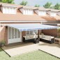 vidaXL Tenda Retrattile with Blu e bianco 6 x 3 m Tessuto e metallo vidaXL Tenda Retrattile with Blu e bianco 6 x 3 m Tessuto e metallo