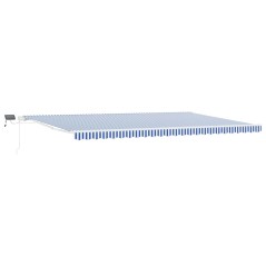 vidaXL Tenda Retrattile with Blu e bianco 6 x 3 m Tessuto e metallo