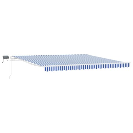 vidaXL Tenda Retrattile with Blu e bianco 5 x 3 m Tessuto e metallo