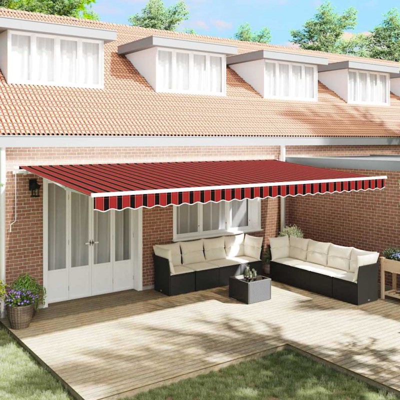vidaXL Tenda Retrattile Arancione e Marrone 600 x 300 cm Tessuto vidaXL Tenda Retrattile Arancione e Marrone 600 x 300 cm Tessuto
