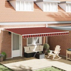 vidaXL Tenda Retrattile Arancione e Marrone 450 x 300 cm Tessuto