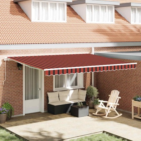 vidaXL Tenda Retrattile Arancione e Marrone 450 x 300 cm Tessuto