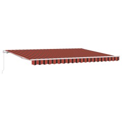 vidaXL Tenda Retrattile Arancione e Marrone 450 x 300 cm Tessuto