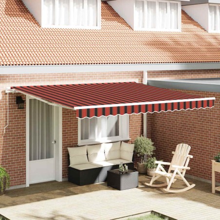 vidaXL Tenda Retrattile Arancione e Marrone 400 x 300 cm Tessuto