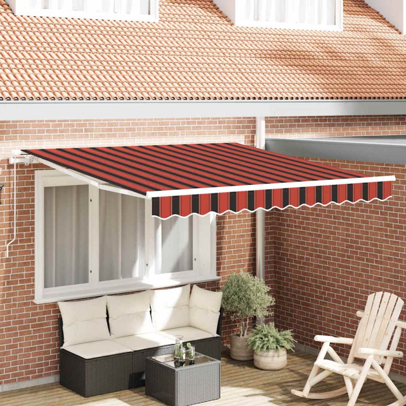 vidaXL Tenda Retrattile Arancione e Marrone 350 x 250 cm Tessuto vidaXL Tenda Retrattile Arancione e Marrone 350 x 250 cm Tessuto