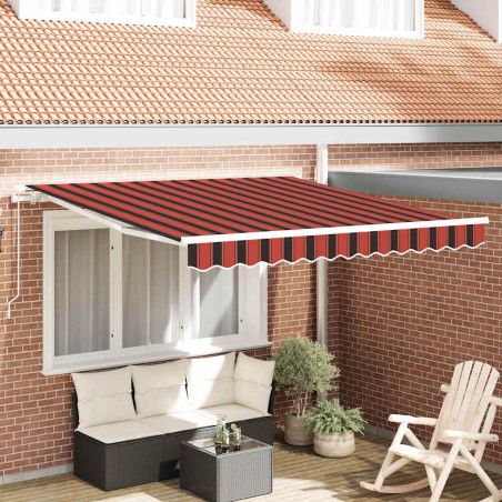 vidaXL Tenda Retrattile Arancione e Marrone 350 x 250 cm Tessuto