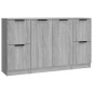 Credenze 3 pz Grigio Sonoma in Legno Multistrato Credenze 3 pz Grigio Sonoma in Legno Multistrato