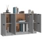 Credenze 3 pz Grigio Sonoma in Legno Multistrato Credenze 3 pz Grigio Sonoma in Legno Multistrato