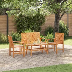 vidaXL Set di lounge da giardino 4 pezzi in legno massello di acacia