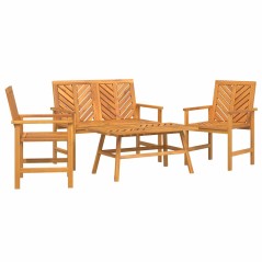 vidaXL Set di lounge da giardino 4 pezzi in legno massello di acacia