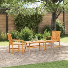 vidaXL Set da giardino 3 pezzi in legno massello di acacia