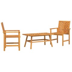 vidaXL Set da giardino 3 pezzi in legno massello di acacia