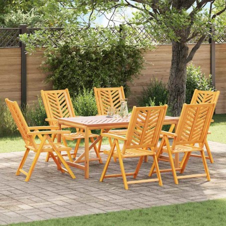 vidaXL Set di 6 sedie da giardino reclinabili in legno massello di acacia