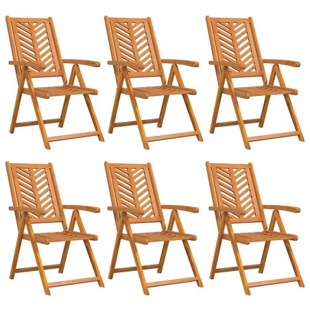 vidaXL Set di 6 sedie da giardino reclinabili in legno massello di acacia