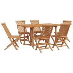 vidaXL Set da pranzo da giardino 7 pezzi in legno massello di teak