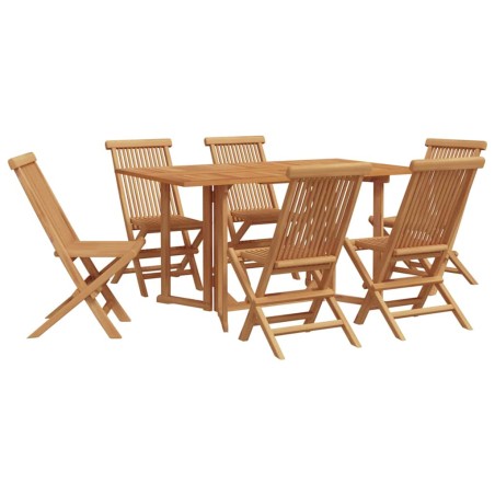 vidaXL Set da pranzo da giardino 7 pezzi in legno massello di teak