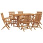 vidaXL Set da pranzo da giardino in 7 pezzi in legno massello di teak