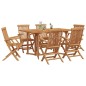 vidaXL Set da pranzo da giardino in 7 pezzi in legno massello di teak