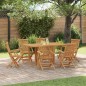 vidaXL Set da pranzo da giardino in 7 pezzi in legno massello di teak