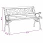 vidaXL Panchina da giardino con schienale a rose, 116 cm in legno. vidaXL Panchina da giardino con schienale a rose, 116 cm in legno.