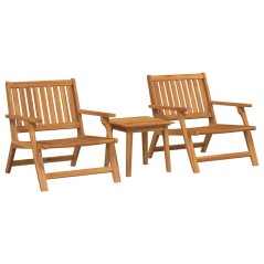 vidaXL Sedie da giardino con tavolo 3 pezzi in legno massello di acacia
