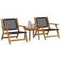 vidaXL Set di Sedie da Esterno con Tavolo - 3 Pezzi in Legno Massello di Acacia Nera vidaXL Set di Sedie da Esterno con Tavolo - 3 Pezzi in Legno Massello di Acacia Nera