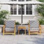 Set da giardino vidaXL: 3 pezzi in legno massello di acacia, nero e bianco