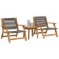 vidaXL Sedie da Giardino con Tavolo 3 pcs Grigio Legno Massello di Acacia vidaXL Sedie da Giardino con Tavolo 3 pcs Grigio Legno Massello di Acacia